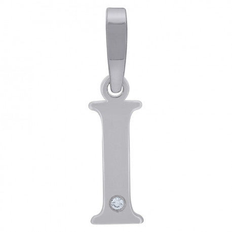 925 Sterling Silver Initial "I" Letter Pendant
