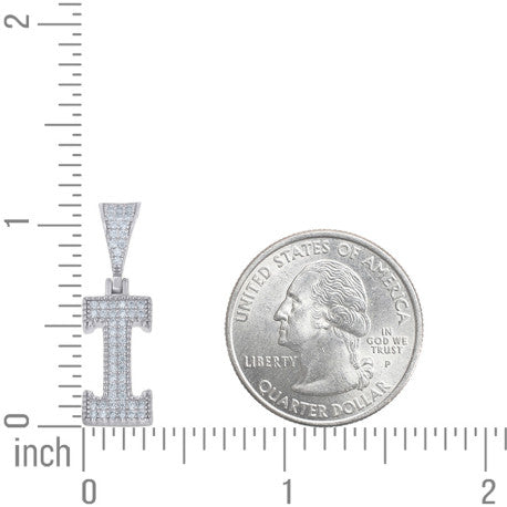925 Sterling Silver Initial "I" Moissanite