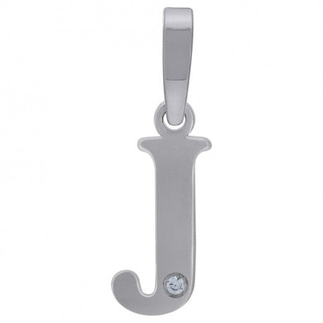 925 Sterling Silver Initial "J" Letter Pendant