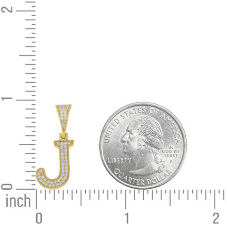 925 Sterling Silver Initial "J" Moissanite