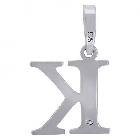 925 Sterling Silver Initial "K" Letter Pendant