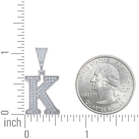 925 Sterling Silver Initial "K" Moissanite