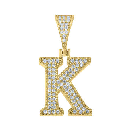 925 Sterling Silver Initial "K" Moissanite
