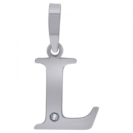 925 Sterling Silver Initial "L" Letter Pendant