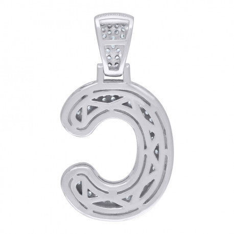 925 Sterling Silver Initial Letter "C" Pendant