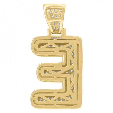 925 Sterling Silver Initial Letter "E" Pendant