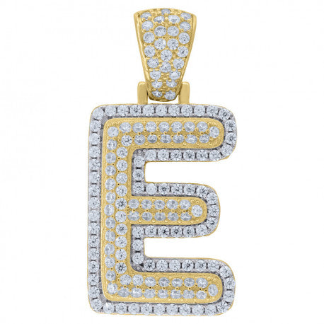 925 Sterling Silver Initial Letter "E" Pendant