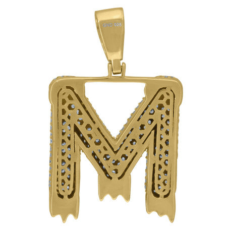 925 Sterling Silver Initial Letter "M" Pendant