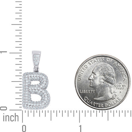 925 Sterling Silver Initial Letter Moissanite Pendant