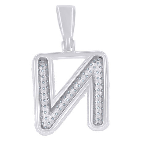 925 Sterling Silver Initial Letter Moissanite Pendant