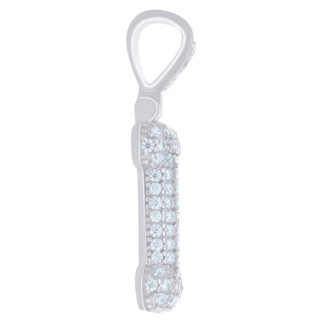 925 Sterling Silver Initial Letter Moissanite Pendant
