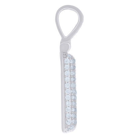 925 Sterling Silver Initial Letter Moissanite Pendant
