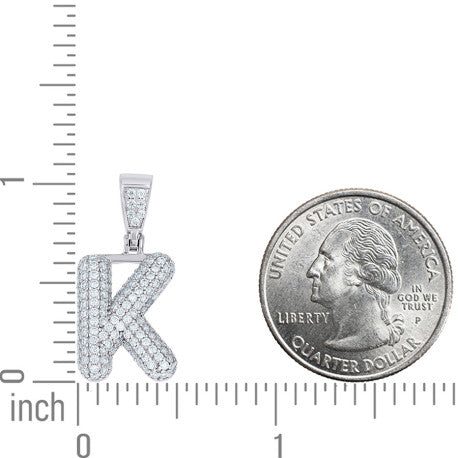 925 Sterling Silver Initial Letter Moissanite Pendant