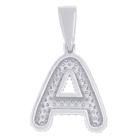 925 Sterling Silver Initial Letter Moissanite Pendant