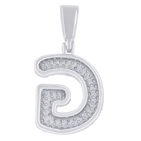 925 Sterling Silver Initial Letter Moissanite Pendant