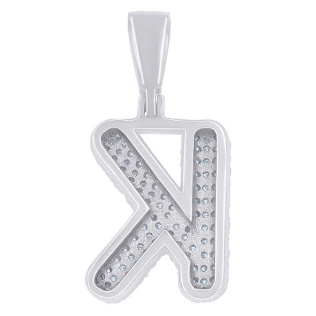 925 Sterling Silver Initial Letter Moissanite Pendant