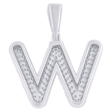 925 Sterling Silver Initial Letter Moissanite Pendant
