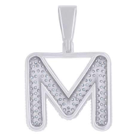 925 Sterling Silver Initial Letter Moissanite Pendant