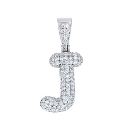 925 Sterling Silver Initial Letter Moissanite Pendant