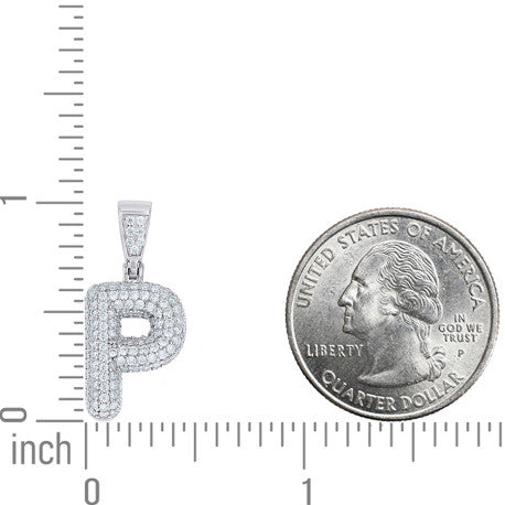 925 Sterling Silver Initial Letter Moissanite Pendant