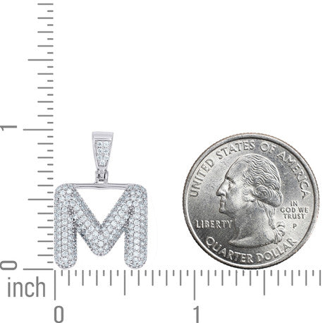925 Sterling Silver Initial Letter Moissanite Pendant