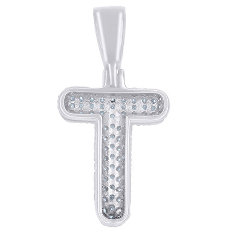 925 Sterling Silver Initial Letter Moissanite Pendant