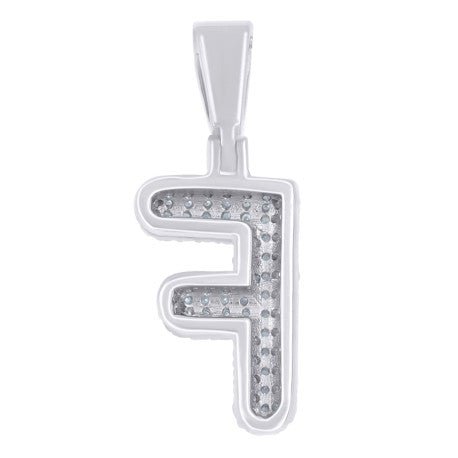 925 Sterling Silver Initial Letter Moissanite Pendant
