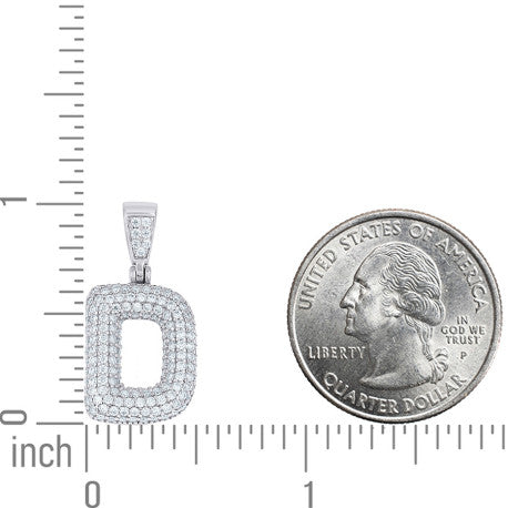 925 Sterling Silver Initial Letter Moissanite Pendant
