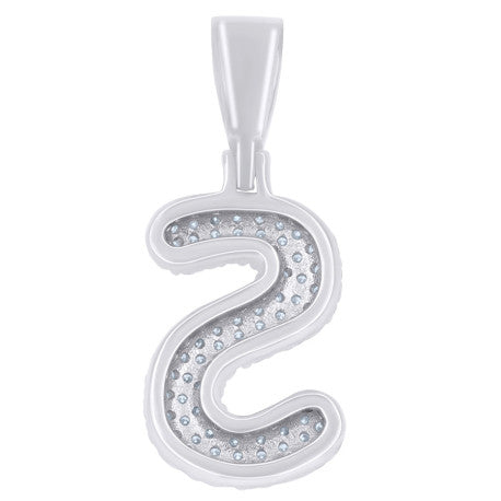 925 Sterling Silver Initial Letter Moissanite Pendant