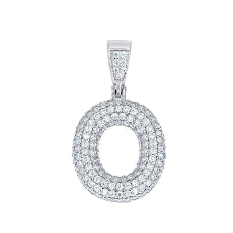 925 Sterling Silver Initial Letter Moissanite Pendant