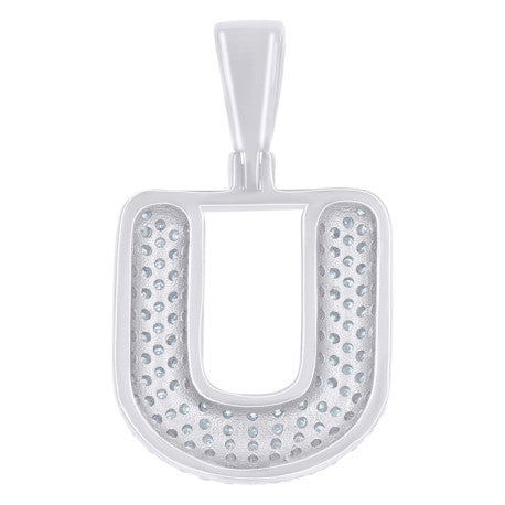 925 Sterling Silver Initial Letter Moissanite Pendant