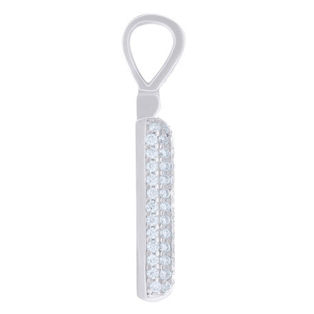 925 Sterling Silver Initial Letter Moissanite Pendant