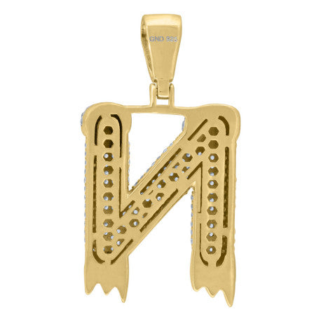 925 Sterling Silver Initial Letter "N" Pendant