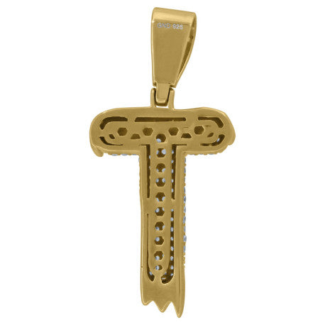 925 Sterling Silver Initial Letter "T" Pendant