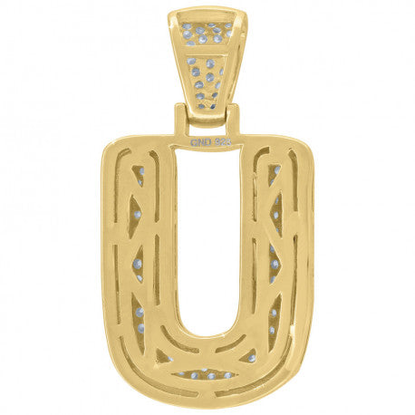 925 Sterling Silver Initial Letter "U" Pendant