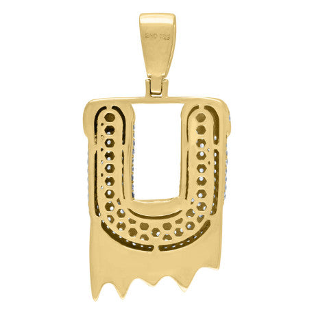 925 Sterling Silver Initial Letter "U" Pendant