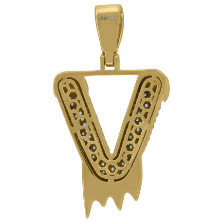 925 Sterling Silver Initial Letter "V" Pendant