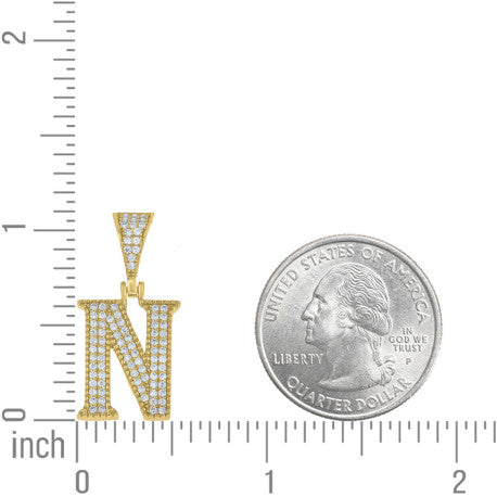925 Sterling Silver Initial "N" Moissanite
