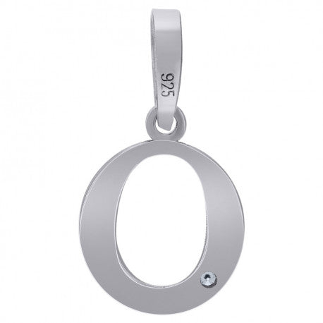 925 Sterling Silver Initial "O" Letter Pendant