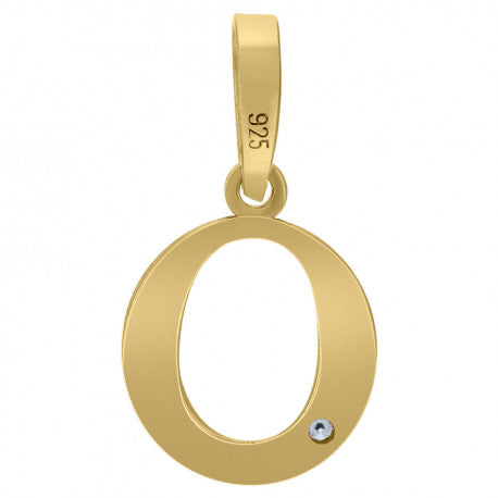 925 Sterling Silver Initial "O" Letter Pendant