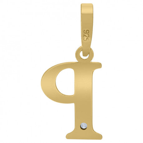 925 Sterling Silver Initial "P" Letter Pendant