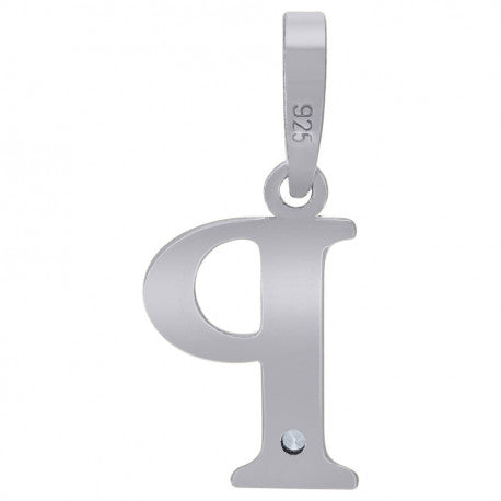 925 Sterling Silver Initial "P" Letter Pendant