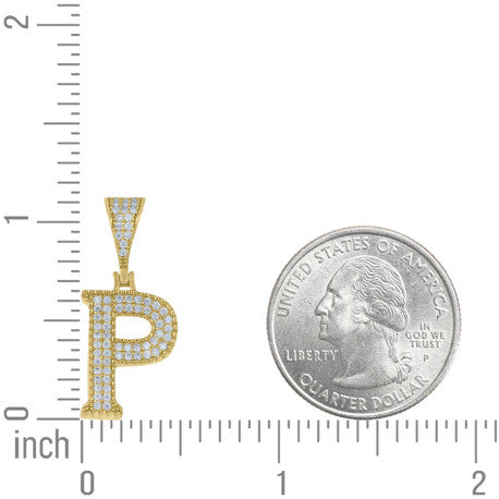 925 Sterling Silver Initial "P" Moissanite