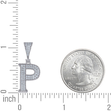 925 Sterling Silver Initial "P" Moissanite