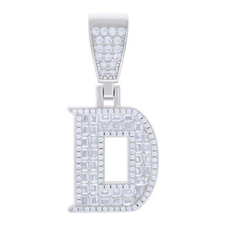 925 Sterling Silver Initial Pendant "D"