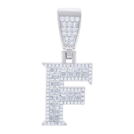 925 Sterling Silver Initial Pendant "F"