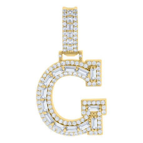 925 Sterling Silver Initial Pendant "G"