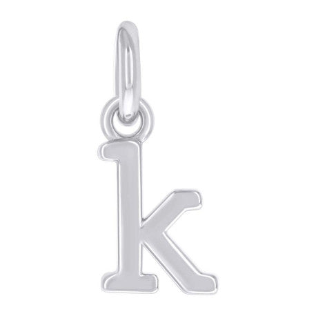 925 Sterling Silver Initial Pendant "K"