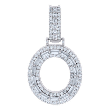 925 Sterling Silver Initial Pendant "O"