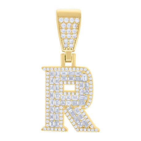 925 Sterling Silver Initial Pendant "R"